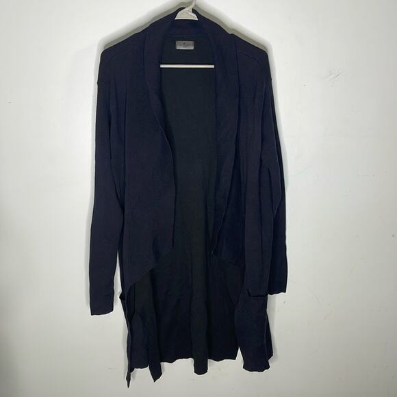 SUNIDAYS Navy / Black High Low Open Front Cotton Long Cardigan Size S/M - Picture 1 of 7